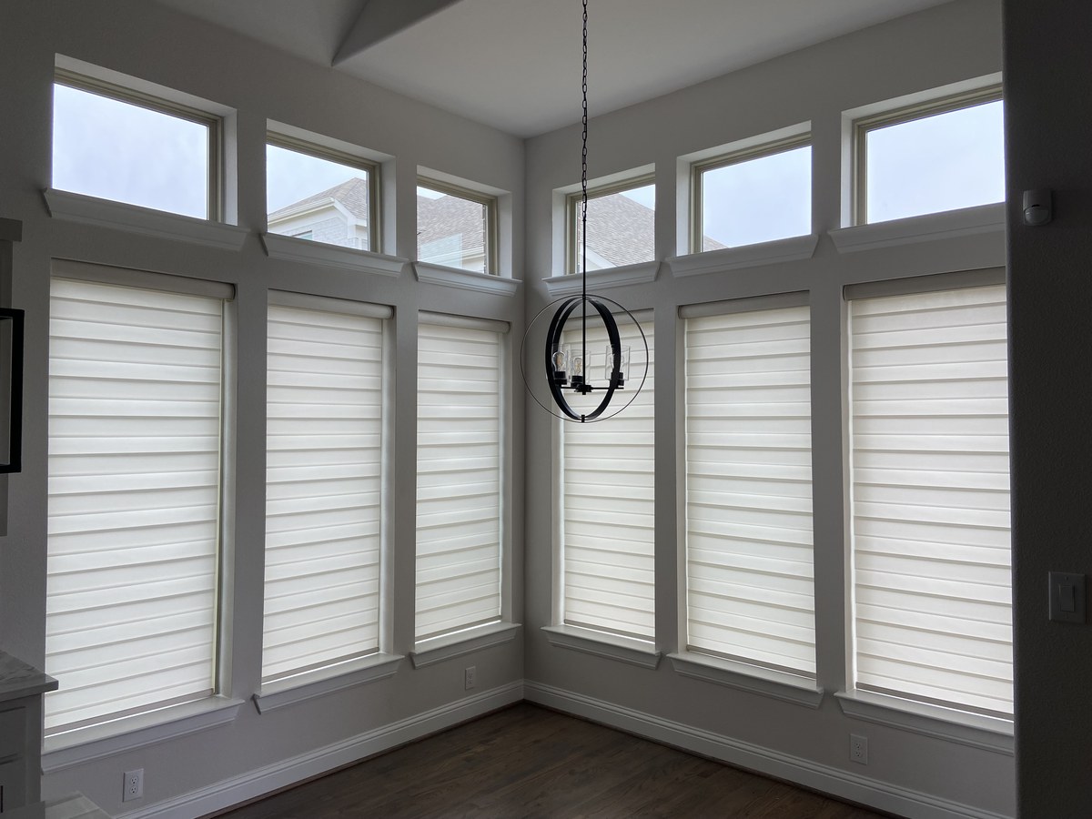 Exterior patio shade installed by Love Is Blinds
